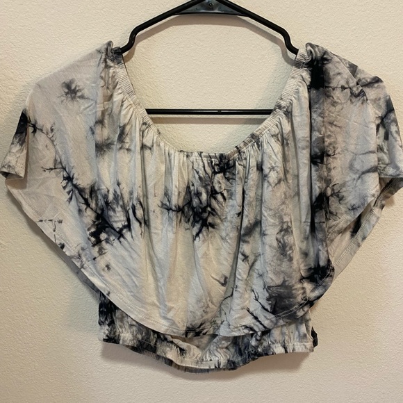 Tops - Off the Shoulder Crop Tie Dye Top